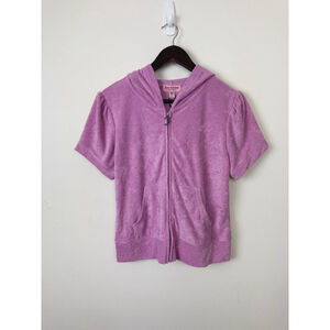 NWT Juicy Couture Womens Pink Dewberry Hoodie Large Y2K Preppy Mean Girls Terry